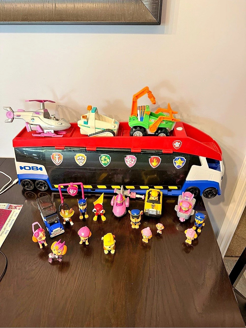Paw Patrol Mission Cruiser and Action Figures Lot